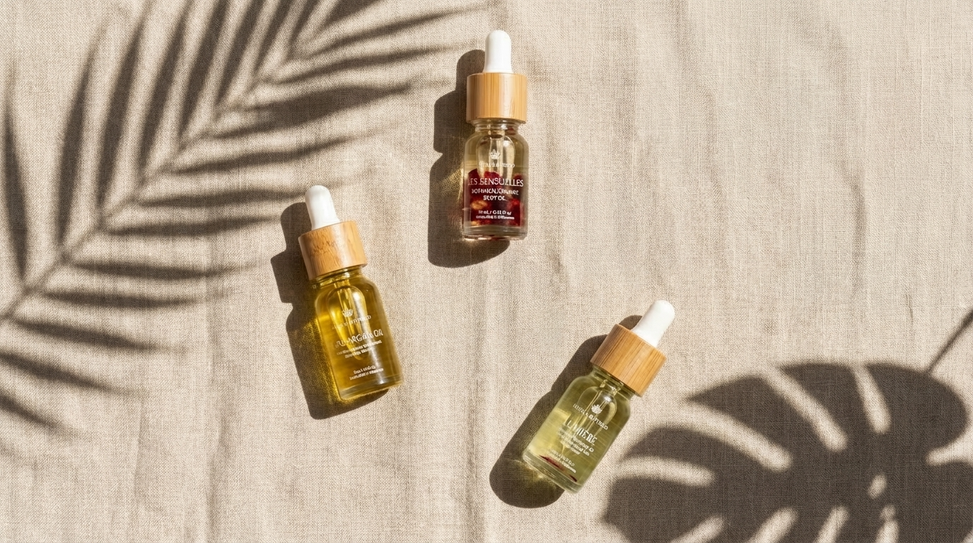 Pure bliss trio with hair oil, face elixir and les sensuelles body oil